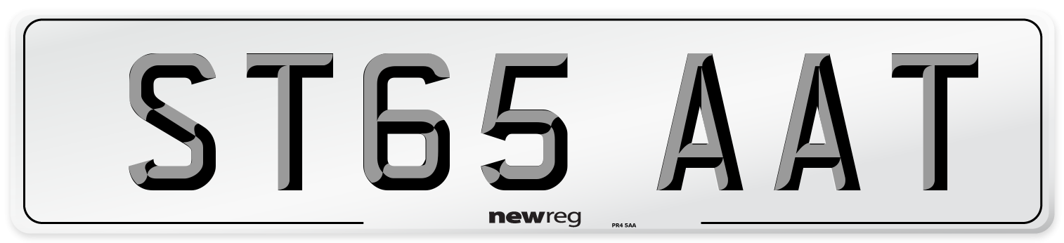 ST65 AAT Number Plate from New Reg